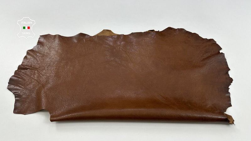 BROWN ROUGH ANTIQUED VEGETABLE TAN Soft Goatskin leather hide 3+sqf 1.0mm #C2280