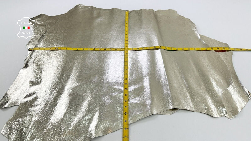 METALLIC LIGHT GOLD CRACKED Strong Goatskin leather 2skins 13sqf 1.0mm #C2572