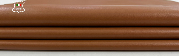 MEDIUM BROWN Thin Soft Italian Lambskin Sheep leather hides 6+sqf 0.6mm #C1635