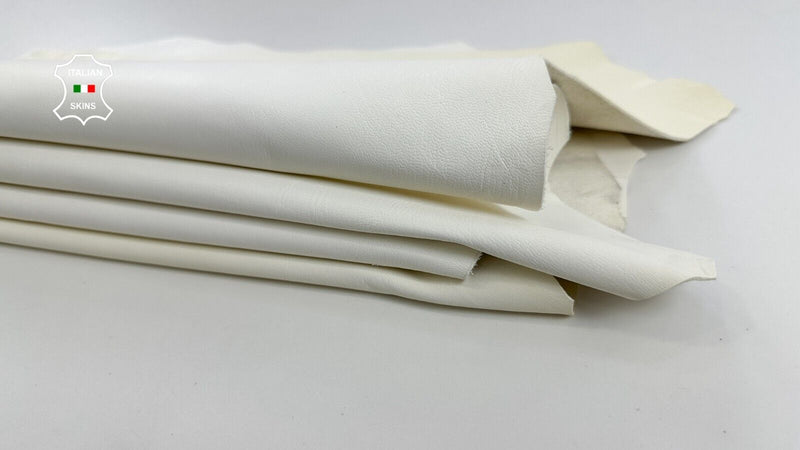 BUTTER CREAMR WHITE ROUGH Italian Goatskin Leather hide 2 skins 6sqf 0.9mm C2405