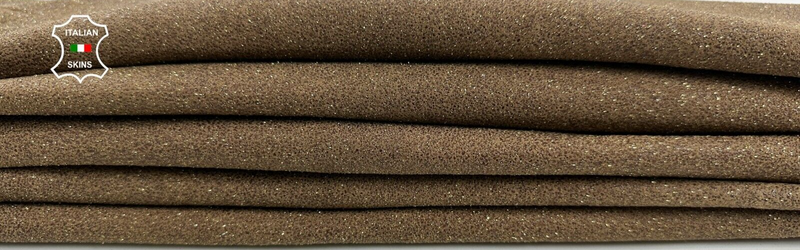 CAMEL BROWN PEARLIZED BRONZE SHIMMER ROUGH Goat leather 2 skins 6sqf 1.1mm C2747