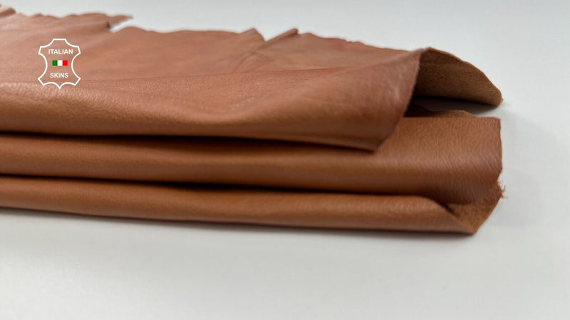 NATURAL TAN Thin Soft Italian Lambskin leather hides skins 6+sqf 0.5mm #C2268