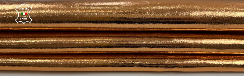 METALLIC COPPER Soft Italian Lambskin Sheep Lamb leather hides 5sqf 0.9mm #C2361