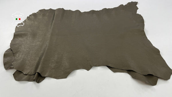 ARMY OLIVE ROUGH Thick Soft Italian Goatskin leather 2 skins 14sqf 1.1mm #C1442