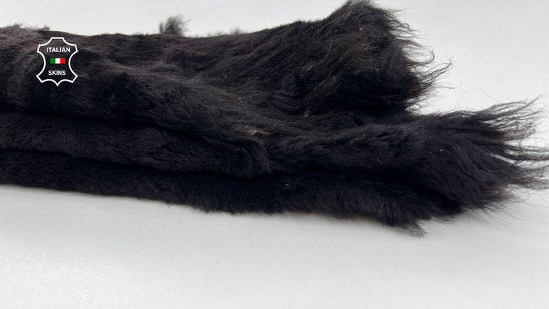 VERY DARK BROWN Hair On Soft Italian sheepskin Lamb shearling fur 15"x30" C1959