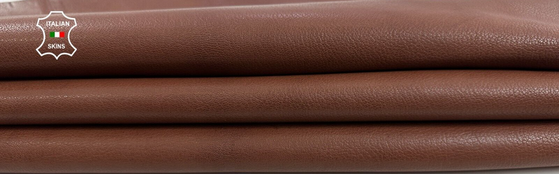 BROWN ROUGH VEGETABLE TAN Thick Italian Goatskin leather hides 6sqf 1.4mm #C2897