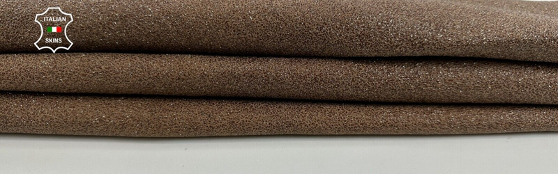 BROWN GLITTERED SHIMMER ROUGH Soft Goatskin leather hides skins 4sqf 1.0mm C2941