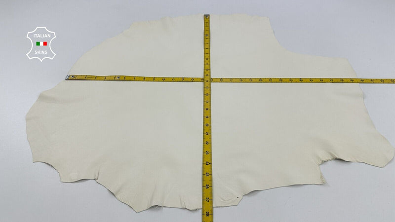 CREAMER WHITE Thin Soft Italian Lambskin Sheep leather hides 5sqf 0.5mm #C2732