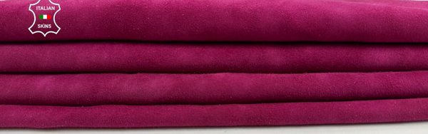 RASPBERRY SUEDE Soft Italian Lambskin Sheep leather hides 6+sqf 0.9mm #C2163