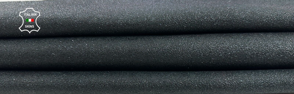 ANTHRACITE BLACK SHIMMER PRINT ROUGH Thick Soft Lamb leather 7sqf 1.1mm #C2189