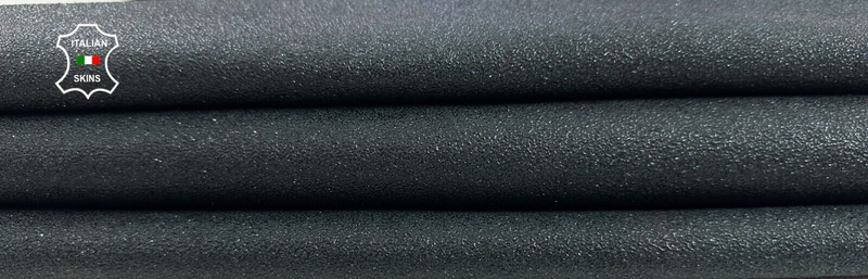 ANTHRACITE BLACK SHIMMER PRINT ROUGH Thick Soft Lamb leather 7sqf 1.1mm #C2189