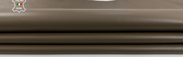 OLIVE BROWN Thin Soft Italian Lambskin Sheep leather hides 5+sqf 0.6mm #C2685