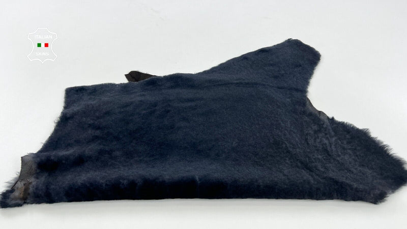 DARK BLUE MIDNIGHT Short HAIR On sheepskin Shearling Leather fur 23"x25" #C1135