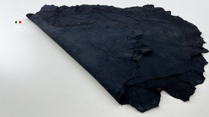 VERY DARK BLUE SUEDE Thin Soft Italian Lambskin leather 7 skins 35sqf 0.6mm C529