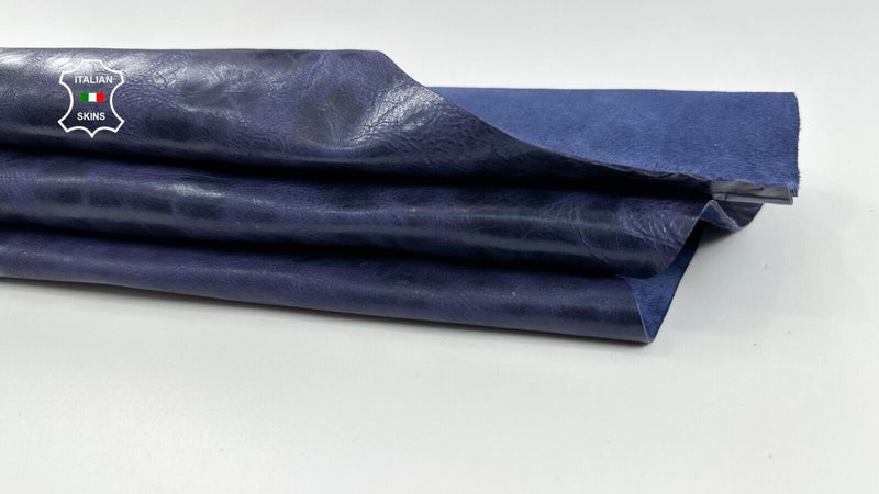 DARK PURPLE ANTIQUED COATED CRINKLED Thick Goatskin leather 4sqf 1.1mm #C2182