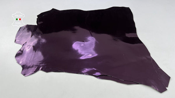 METALLIC RAISIN PURPLE Strong Italian Goatskin leather 2 skins 9sqf 0.8mm #C1752