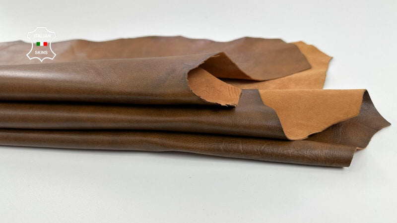 BROWN CLOUDY DISTRESSED ANTIQUED Soft Lambskin Sheep leather 7sqf 0.7mm C2802