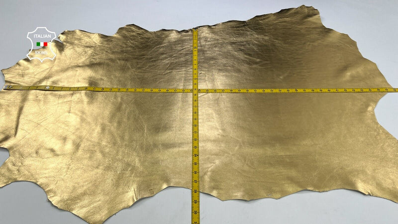 METALLIC GOLD Thick Italian Lambskin Sheep leather hides skins 9sqf 1.1mm C1742