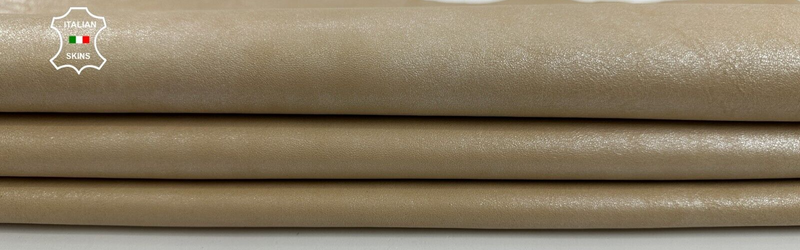 LIGHT SAND BEIGE PEARLIZED COATED Soft Lambskin Leather hide 5sqf 0.7mm #C2400