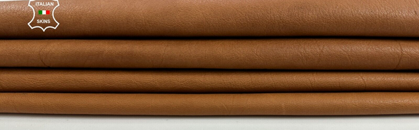 LIGHT BROWN VEGETABLE TAN Soft Italian Goatskin leather 2 skins 7sqf 0.8mm C2159