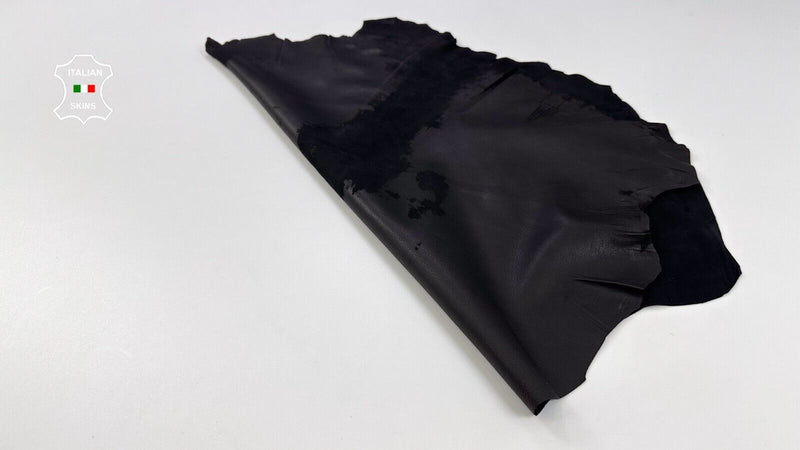 BLACK SUEDE Soft Italian Lambskin Sheep leather hides skins 3+sqf 0.9mm #C2293