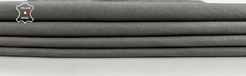 DIRTY CRINKLE GREY DISTRESSED VEGETABLE TAN Thin Lamb leather 6+sqf 0.6mm #C745