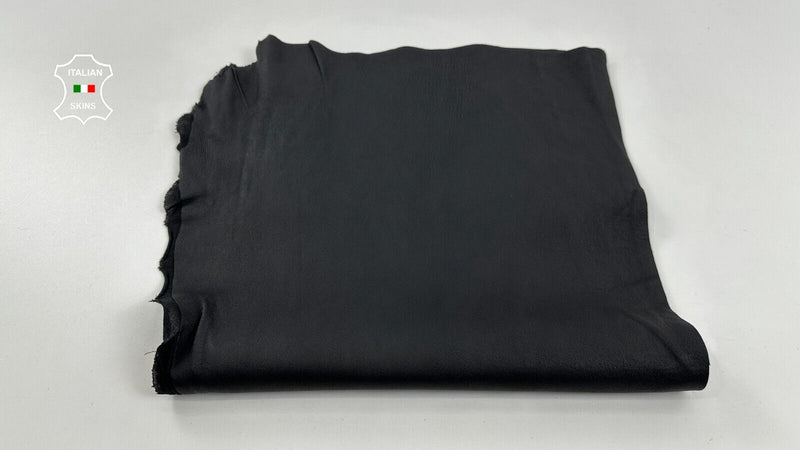 CHARCOAL BLACK Thick STRETCH Backed Lambskin leather 2 skins 6+sqf 1.1mm #C2904