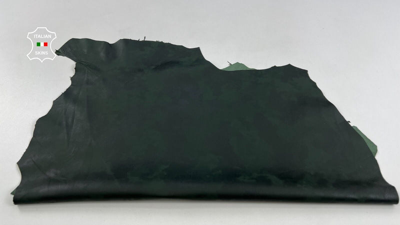 BOTTLE GREEN DISTRESSED Soft Italian Lambskin Sheep leather 4+sqf 0.7mm C1935