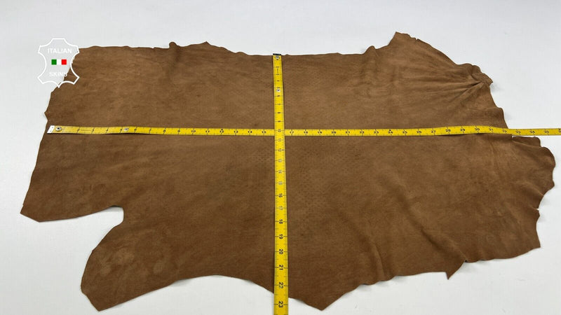 BROWN SUEDE Thin Soft Italian Lambskin Sheep Lamb leather hide 5sqf 0.6mm #C2080