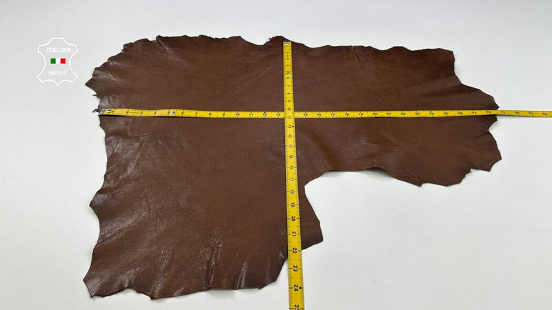 BROWN ROUGH ANTIQUED VEGETABLE TAN Soft Goatskin leather hide 3+sqf 1.0mm #C2280