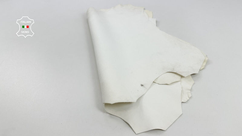 UNDYED VANILLA WHITE NAKED ROUGH Soft Goatskin leather 2 skins 7sqf 1.0mm #C2339