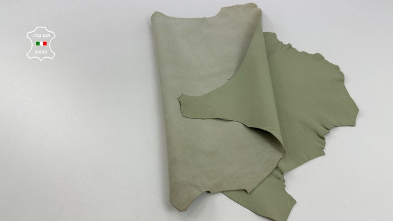 SAGE GREEN ROUGH Thick Soft Italian Goatskin leather skin hides 5sqf 1.1mm C2933