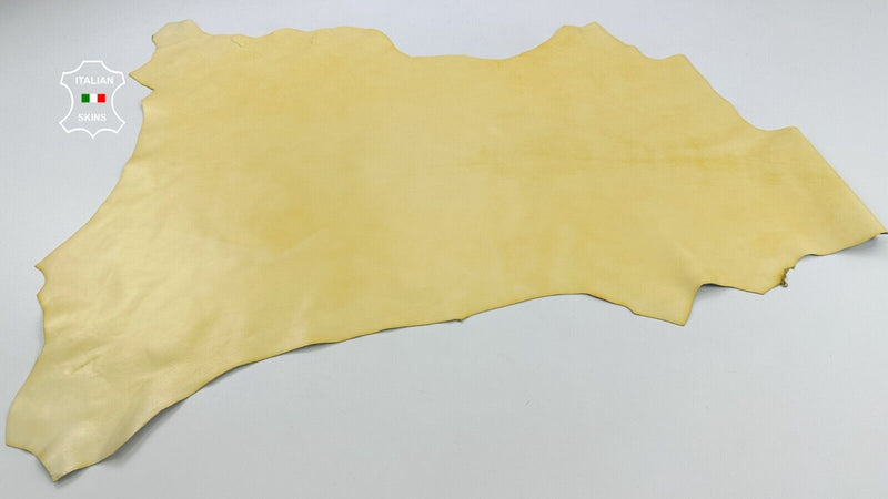 BANANA LIGHT YELLOW COATED Thick Strong Italian Goat leather 7sqf 1.1mm #C2440