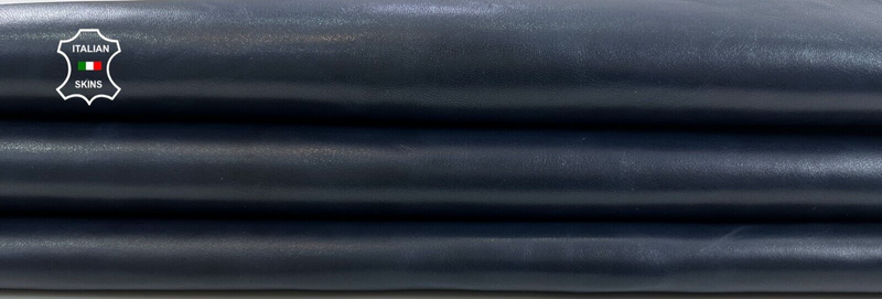 DARK BLUE ANTIQUED SHINY Italian Metis Lambskin leather hides 6sqf 0.9mm #C783