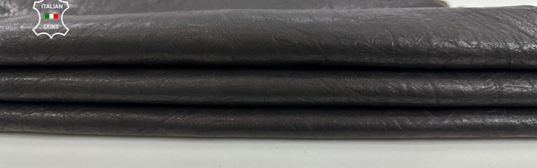 DARK BROWN TEXTURED VEGETABLE TAN Thick Soft Lambskin leather 3+sqf 1.1mm #C2949