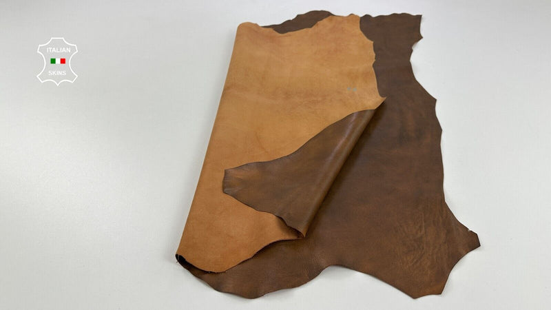 BROWN CLOUDY DISTRESSED ANTIQUED Soft Lambskin Sheep leather 7sqf 0.7mm C2802