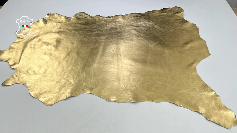 METALLIC GOLD Thick Italian Lambskin Sheep leather hides skins 9sqf 1.1mm C1742