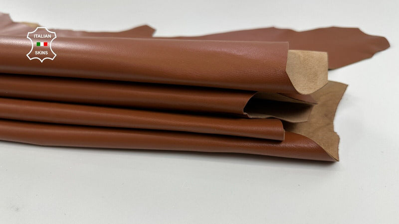 RUST BROWN Strong Italian Goatskin Goat leather hides 2 skins  9+sqf 0.8mm C3001