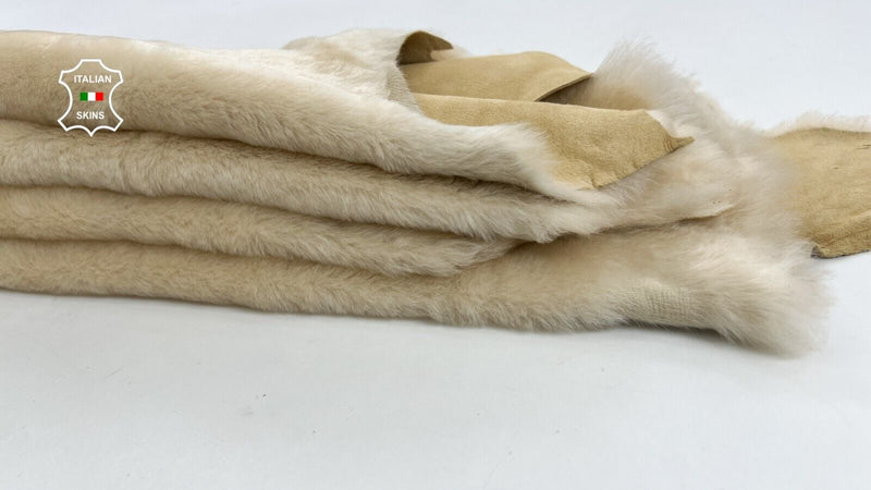 IVORY LIGHT SAND Hair On DOUBLE FACE On Suede sheepskin fur 7 skins 35sqf #C743