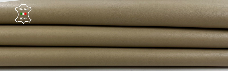 BISCUIT CAMEL BROWN SMOOTH Italian Goatskin Goat leather hides 6sqf 0.8mm #C891