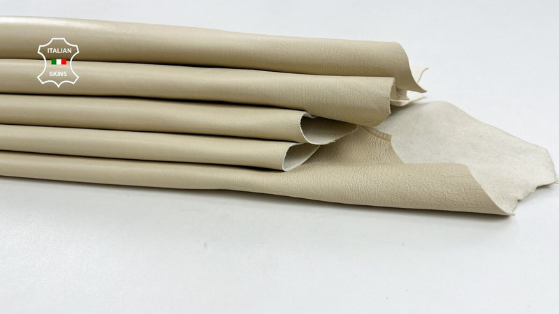 IVORY Soft Italian Lambskin Lamb Sheep leather hides 2 skins 11sqf  1.0mm #C1074