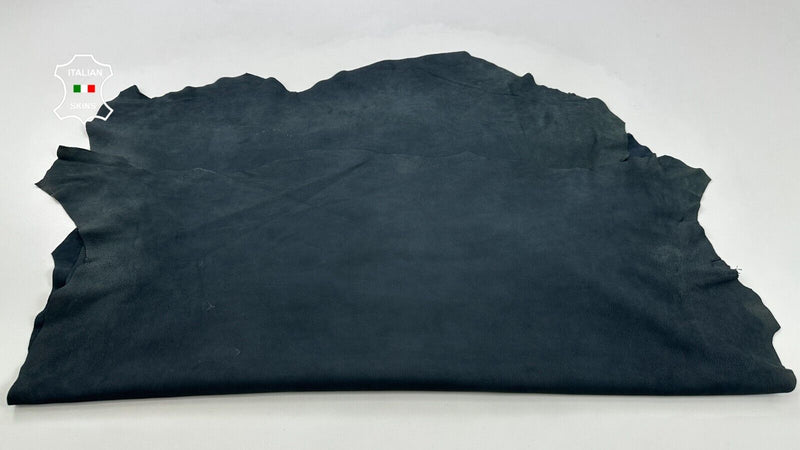 DARK BLUE NUBUCK Soft Italian Lambskin leather hides 2 skins 12+sqf 0.8mm #C2369