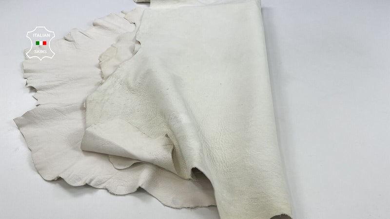 VANILLA WHITE GRAINY ROUGH Thick Soft Goat leather  2 skins 13+sqf 1.4mm C1817