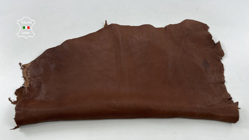 NATURAL BROWN ROUGH VEGETABLE TAN Thick Italian Goat leather 4sqf 1.5mm #C1643