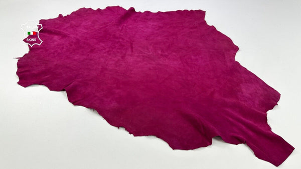 RASPBERRY SUEDE Soft Italian Lambskin Sheep leather hides 6+sqf 0.9mm #C2163