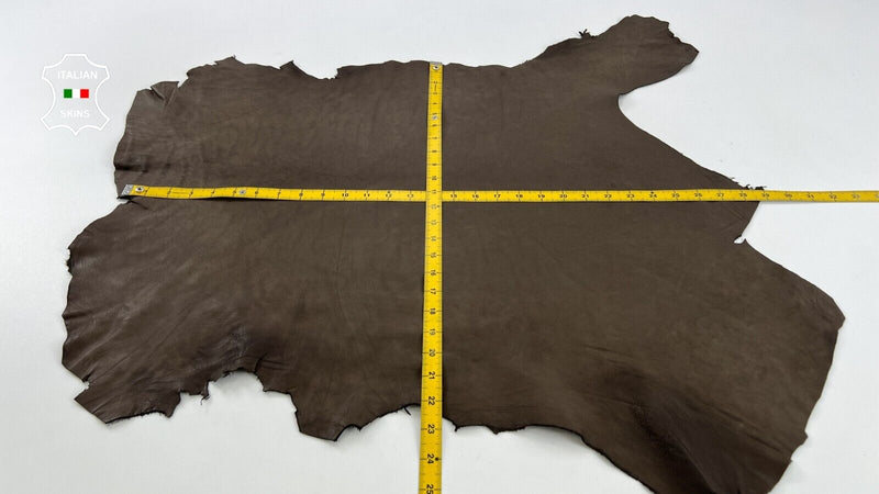 NATURAL DARK BROWN VEGETABLE TAN Thick Soft Italian Lamb leather 5sqf 1.3mm C580