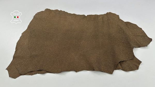 CAMEL BROWN PEARLIZED BRONZE SHIMMER ROUGH Goat leather 2 skins 6sqf 1.1mm C2747