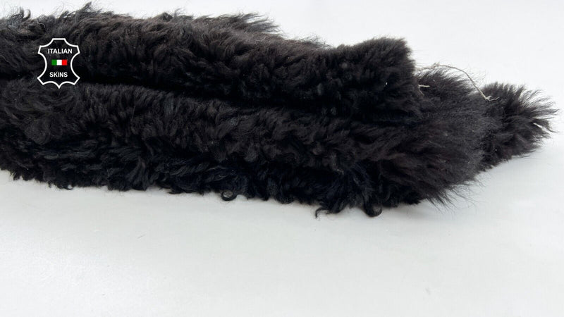 VERY DARK BROWN HAIR ON Italian sheepskin Shearling Leather fur 21"x30" #C1030