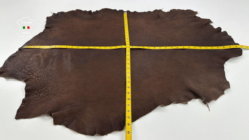 WASHED DARK BROWN RUSTIC ANTIQUED VEGETABLE TAN Lamb leather 7sqf 1.4mm #C2806