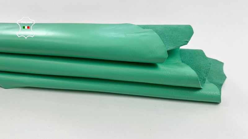 LIGHT JADE GREEN Thick Strong Italian Goatskin leather  hides 6sqf 1.2mm #C2443